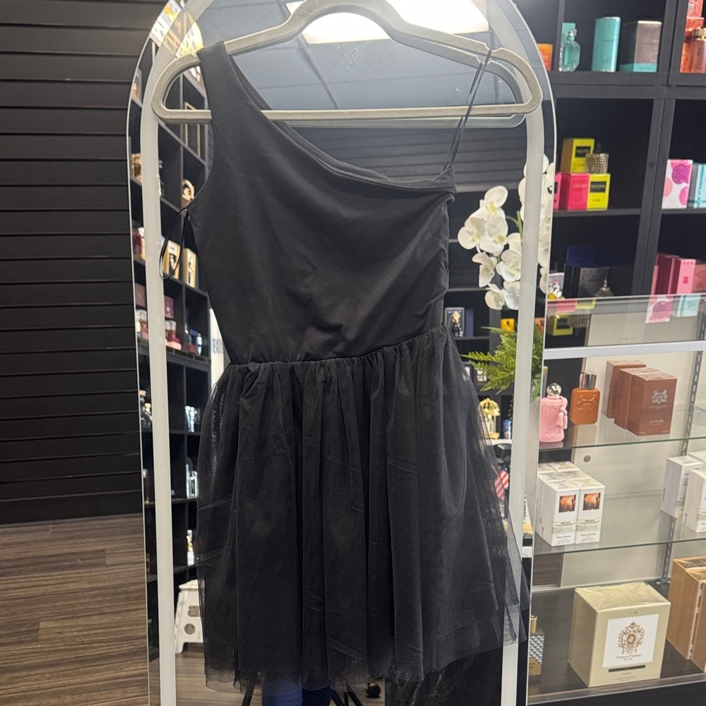 Elegant Black One-Shoulder Kids Formal Dress